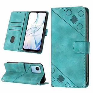 For Realme C30s Skin-feel Embossed Leather Phone Case(Green)