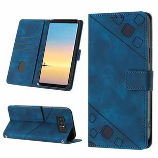 For Samsung Galaxy Note8 Skin-feel Embossed Leather Phone Case(Blue)
