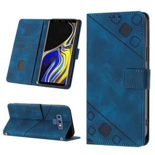 For Samsung Galaxy Note9 Skin-feel Embossed Leather Phone Case(Blue)