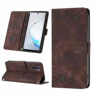 For Samsung Galaxy Note10 Pro / Note10 Pro 5G / Note10+ Skin-feel Embossed Leather Phone Case(Brown)