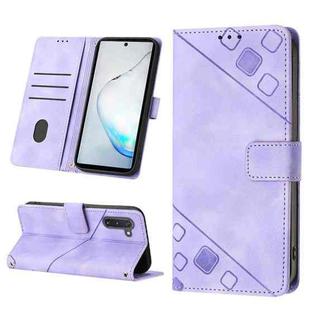 For Samsung Galaxy Note10 / Note10 5G Skin-feel Embossed Leather Phone Case(Light Purple)