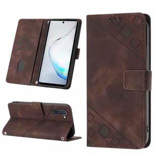 For Samsung Galaxy Note10 / Note10 5G Skin-feel Embossed Leather Phone Case(Brown)