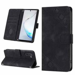 For Samsung Galaxy Note10 / Note10 5G Skin-feel Embossed Leather Phone Case(Black)