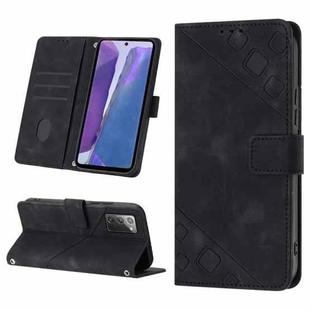 For Samsung Galaxy Note20 Skin-feel Embossed Leather Phone Case(Black)