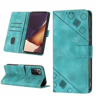 For Samsung Galaxy Note20 Ultra Skin-feel Embossed Leather Phone Case(Green)