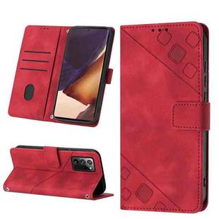 For Samsung Galaxy Note20 Ultra Skin-feel Embossed Leather Phone Case(Red)