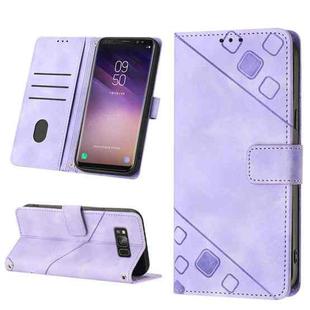 For Samsung Galaxy S8 Skin-feel Embossed Leather Phone Case(Light Purple)