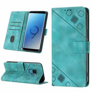 For Samsung Galaxy S9 Skin-feel Embossed Leather Phone Case(Green)