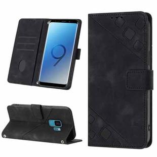 For Samsung Galaxy S9 Skin-feel Embossed Leather Phone Case(Black)
