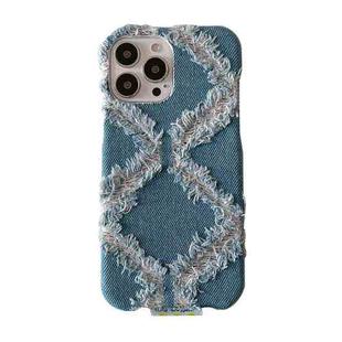 For iPhone 11 Diamond Pattern Denim Phone Case(Dark Blue)