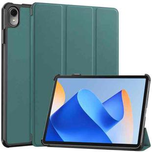 For Huawei MatePad 11 2023 Custer Texture 3-Fold Holder Leather Tablet Case(Green)