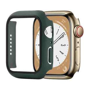 Shockproof PC+Tempered Glass Watch Protective Case For Apple Watch Series 8&7 41mm(Dark Green)