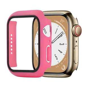 Shockproof PC+Tempered Glass Watch Protective Case For Apple Watch Series 8&7 41mm(Rose Red)