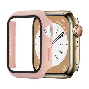 Shockproof PC+Tempered Glass Watch Protective Case For Apple Watch Series 8&7 41mm(Pink)