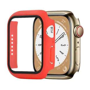 Shockproof PC+Tempered Glass Watch Protective Case For Apple Watch Series 8&7 45mm(Red)