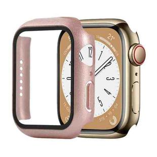 Shockproof PC+Tempered Glass Watch Protective Case For Apple Watch Series 8&7 45mm(Rose Gold)
