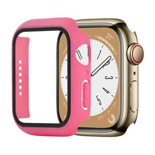 Shockproof PC+Tempered Glass Watch Protective Case For Apple Watch Series 8&7 45mm(Rose Red)