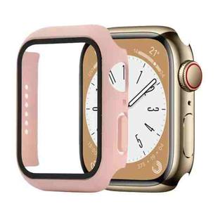 Shockproof PC+Tempered Glass Watch Protective Case For Apple Watch Series 8&7 45mm(Pink)