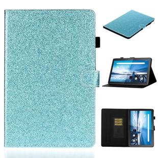 For Lenovo Tab M10 TB-X605F / X505 Glossy Glitter Powder Horizontal Flip Leather Case with Holder & Card Slot(Blue)