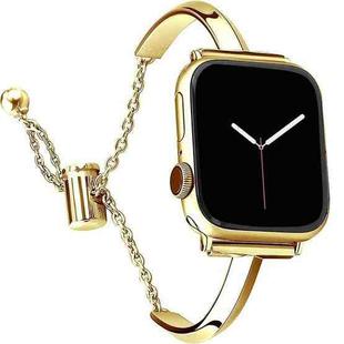 Stainless Steel Bracelet Watch Band For Apple Watch Series 9&8&7 41mm / SE 3&SE 2&6&SE&5&4 40mm / 3&2&1 38mm(Gold)