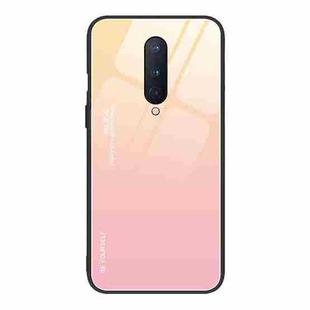 For OnePlus 8 Gradient Color Glass Case(Yellow)