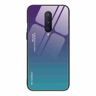 For OnePlus 8 Gradient Color Glass Case(Purple)
