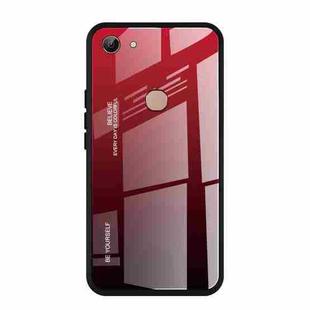 For Vivo Y83 Gradient Color Glass Case(Red)