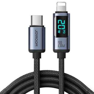 JOYROOM S-CL020A16 20W USB-C / Type-C to 8 Pin Digital Display Fast Charging Data Cable, Length:1.2m(Black)