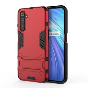 For OPPO Realme 6 PC + TPU Shockproof Protective Case with Invisible Holder(Red)