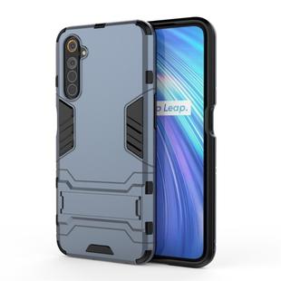 For OPPO Realme 6 PC + TPU Shockproof Protective Case with Invisible Holder(Navy Blue)