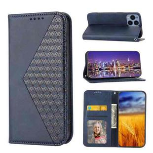 For Sony Xperia 1 V 5G Cubic Grid Calf Texture Magnetic Leather Phone Case(Blue)