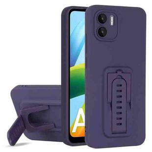 For Xiaomi Redmi A1+ 4G Strap Holder Shockproof Protective Phone Case with Lens Film(Purple)