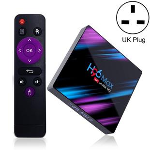 H96 Max-3318 4K Ultra HD Android TV Box with Remote Controller, Android 10.0, RK3318 Quad-Core 64bit Cortex-A53, 2GB+16GB, Support TF Card / USBx2 / AV / Ethernet, Plug Specification:UK Plug
