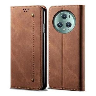 For Honor Magic5 Denim Texture Leather Phone Case(Brown)