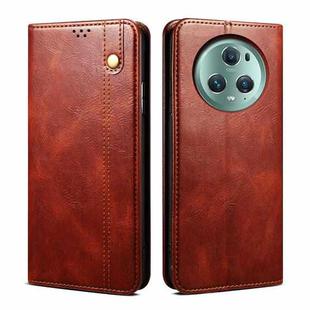 For Honor Magic5 Oil Wax Crazy Horse Texture Leather Phone Case(Brown)