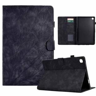 For iPad 10.2 2019 2020 / iPad 10.5 2017 2019 Fortune Tree Pressure Flower PU Tablet Case with Wake-up / Sleep Function(Black)