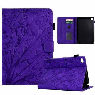 For iPad Air / Air 2 / 9.7 2017 2018 Fortune Tree Pressure Flower PU Tablet Case with Wake-up / Sleep Function(Purple)