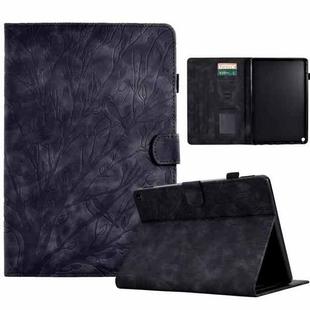 For Amazon Fire HD 10 Plus / HD 10 2021 Fortune Tree Pressure Flower PU Tablet Case with Wake-up / Sleep Function(Black)