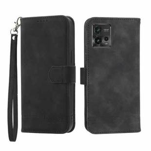 For Motorola Moto G73 5G Dierfeng Dream Line TPU + PU Leather Phone Case(Black)