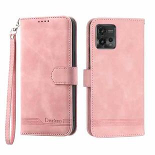 For Motorola Moto G73 5G Dierfeng Dream Line TPU + PU Leather Phone Case(Pink)