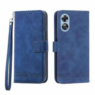For OPPO Reno8 T 4G Global Dierfeng Dream Line TPU + PU Leather Phone Case(Blue)