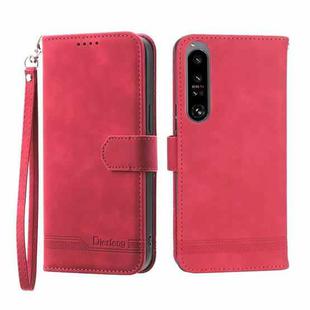 For Sony Xperia 1 V 5G Dierfeng Dream Line TPU + PU Leather Phone Case(Red)