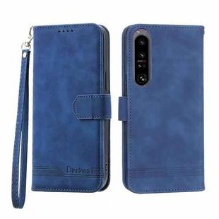 For Sony Xperia 10 V 4G Dierfeng Dream Line TPU + PU Leather Phone Case(Blue)