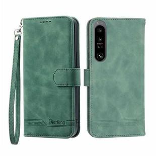 For Sony Xperia 10 V 4G Dierfeng Dream Line TPU + PU Leather Phone Case(Green)