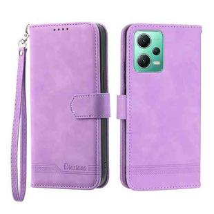 For Xiaomi Redmi Note 12 4G Global Dierfeng Dream Line TPU + PU Leather Phone Case(Purple)