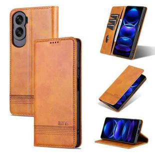 For Honor X50i/90 Lite AZNS Magnetic Calf Texture Flip Leather Phone Case(Light Brown)