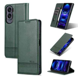 For Honor X50i/90 Lite AZNS Magnetic Calf Texture Flip Leather Phone Case(Dark Green)
