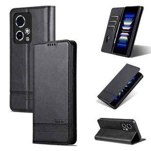 For Honor 90 GT AZNS Magnetic Calf Texture Flip Leather Phone Case(Black)