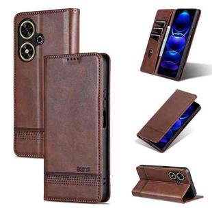 For Honor Play 50/Play 50m 5G AZNS Magnetic Calf Texture Flip Leather Phone Case(Dark Brown)