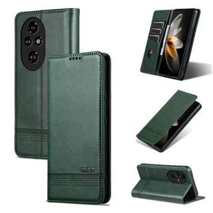 For Honor 200 Pro AZNS Magnetic Calf Texture Flip Leather Phone Case(Dark Green)